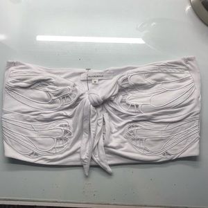 NWT White Cropped Tie Tube Top!